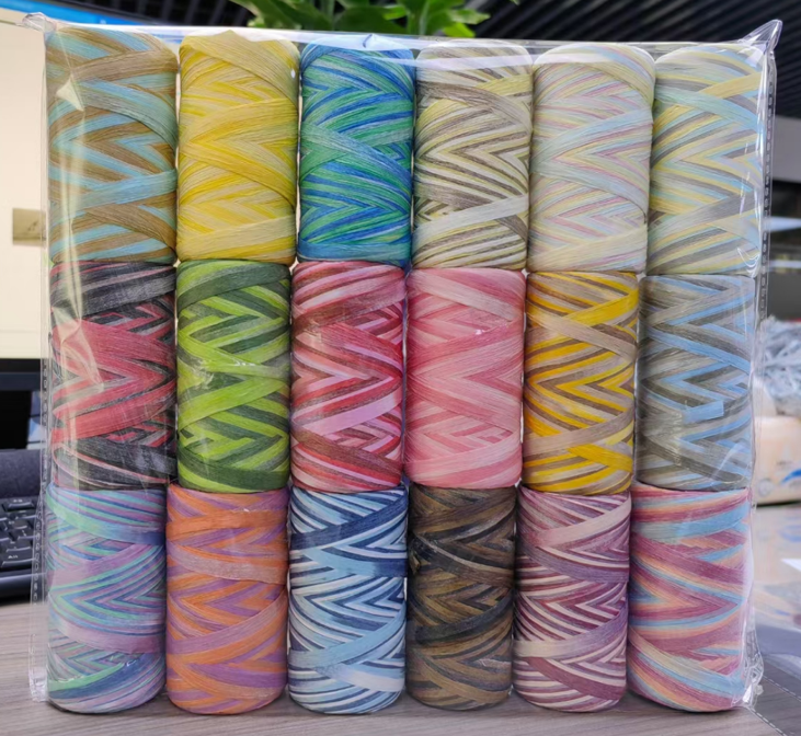 ペーパーラフィヤーン・テープヤーン　多色　 100g 約125m | かぎ針編み 麦わら帽子 カゴバッグ 手芸糸 2650